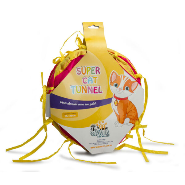 Túnel Interativo de Poliéster para Gatos – Rosa
