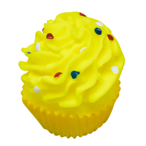 Brinquedo de Vinil Cupcake para Cachorro Amarelo