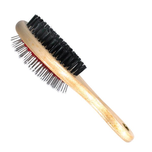 Escova Dupla de Madeira com Cerdas Bolinha Média