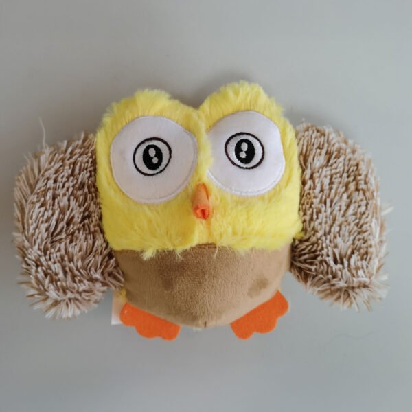Brinquedo de Pelúcia Coruja Amarela para Cães