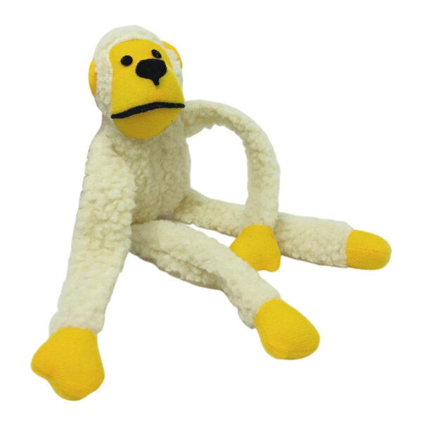 Brinquedo de Pelúcia Macaquinho Bege com Patas Amarelas